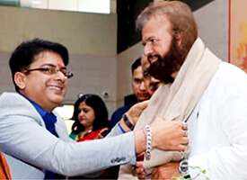 Dr. Navdeep Sharma with Padma Shri, Sh. Hans raj hans, Member Parliament.