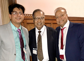 Dr Navdeep Sharma with Dr Etienne Premdani and Dr Atique HOD Ayurveda Middlesex University, UK